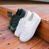 namcoverse namcoverse-White Woman Casual Shoes  Spring Autumn Female Canvas Shoes Thick Bottom Lace Up Ladies Flats Fashion High Quality Footwear