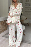 namcoverse Heart Print Cotton Two-piece Loungewear