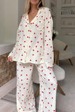 namcoverse Heart Print Cotton Two-piece Loungewear