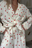 namcoverse Heart Print Cotton Two-piece Loungewear