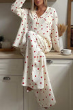 namcoverse Heart Print Cotton Two-piece Loungewear