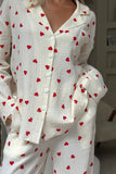 namcoverse Heart Print Cotton Two-piece Loungewear