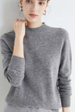 namcoverse Mock Neck Solid Color Wool Sweater