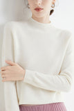 namcoverse Mock Neck Solid Color Wool Sweater