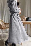 namcoverse High Elastic Waist Long Hoodie Dress