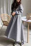 namcoverse High Elastic Waist Long Hoodie Dress