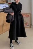 namcoverse High Elastic Waist Long Hoodie Dress