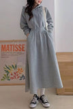 namcoverse High Elastic Waist Long Hoodie Dress