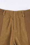 namcoverse High Waist Corduroy Patchwork Long Pants