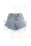 namcoverse High Waist Distressed A-line Short Jeans