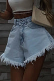 namcoverse High Waist Distressed A-line Short Jeans