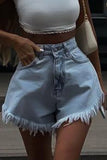 namcoverse High Waist Distressed A-line Short Jeans