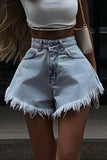 namcoverse High Waist Distressed A-line Short Jeans