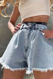 namcoverse High Waist Distressed A-line Short Jeans