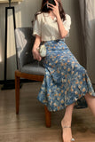 namcoverse High Waist Floral Print Fishtail Skirt