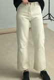 namcoverse High Waist Solid Color Straight Jeans