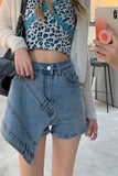 namcoverse High Waisted Irregular Denim Skorts