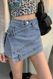 namcoverse High Waisted Irregular Denim Skorts