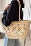 namcoverse Hollow-out Polka Dot Straw Tote Bag