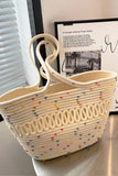 namcoverse Hollow-out Polka Dot Straw Tote Bag