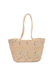 namcoverse Hollow-out Polka Dot Straw Tote Bag