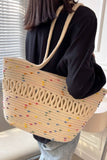 namcoverse Hollow-out Polka Dot Straw Tote Bag