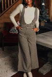 namcoverse Houndstooth Sleeveless Wide Leg Jumpsuits