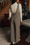 namcoverse Houndstooth Sleeveless Wide Leg Jumpsuits