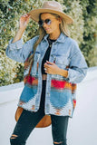 namcoverse Irregular Colorblock Patchwork Denim Jacket