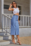 namcoverse Irregular Slit Denim Skirt