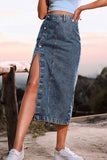 namcoverse Irregular Slit Denim Skirt