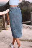 namcoverse Irregular Slit Denim Skirt