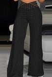 namcoverse Jacquard Crisscross Waist Flares Long Pants