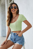 namcoverse Knitted Cutout Tie-Back Crop Top