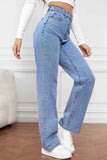 namcoverse High Waist Pocket Straight Leg Jeans