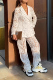 namcoverse Lace Blazers Long Pants Suits