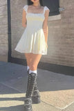 namcoverse Lace Patchwork Strappy Corset Dress