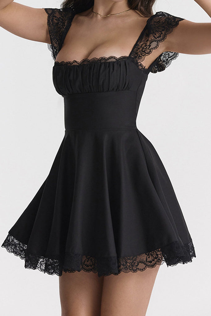 namcoverse Lace Patchwork Strappy Corset Dress