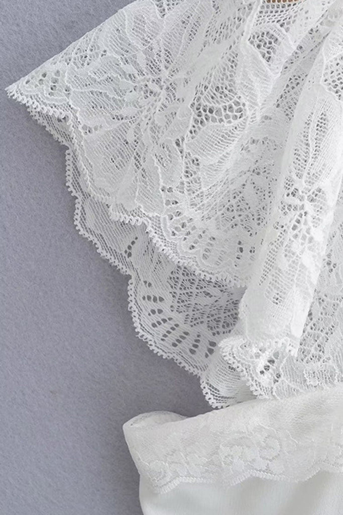 namcoverse Lace Patchwork Strappy Corset Dress