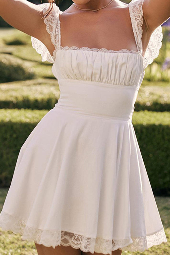 namcoverse Lace Patchwork Strappy Corset Dress
