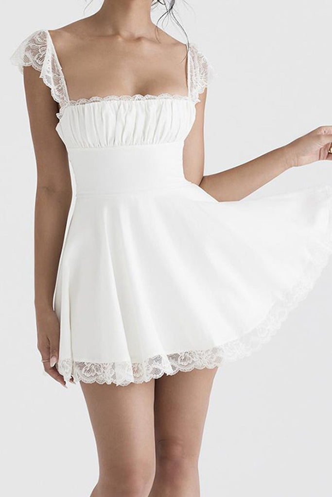 namcoverse Lace Patchwork Strappy Corset Dress