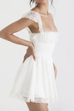 namcoverse Lace Patchwork Strappy Corset Dress