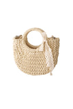 namcoverse Lace Bow Handmade Straw Bag