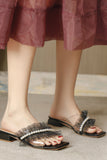 namcoverse Lace Pearl Square Toe Sandals