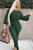 namcoverse Lantern Sleeve Tops Long Pants Knit Suits