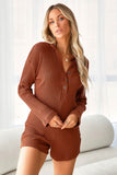 namcoverse Lapel Button-Front Knitted Rompers