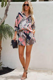 namcoverse Lapel Floral Print Two Piece Shirt Set