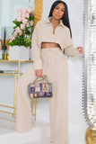 namcoverse Lapel Short Blouse Long Pants Suits