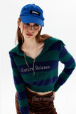 namcoverse Lapel Striped Patchwork Knitted Sweater