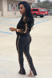 namcoverse Leopard Print Patchwork Tracksuits Suits